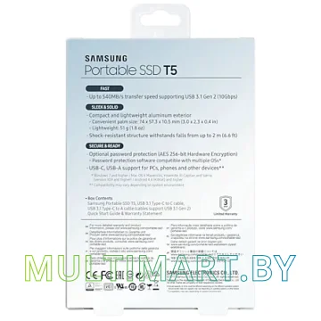 Внешний накопитель Samsung T5 500GB MU-PA500B/WW (синий) картинка 7